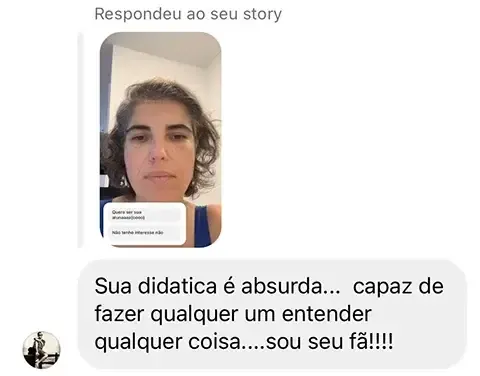Print de mensagem de aluno para a Dri