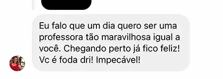 Print de mensagem de aluno para a Dri