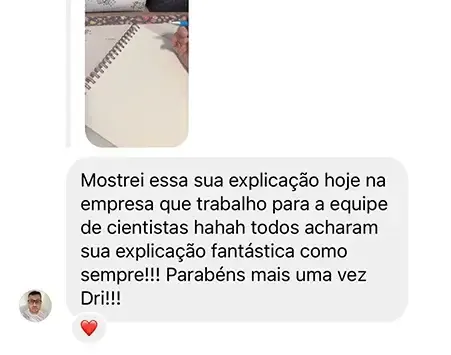 Print de mensagem de aluno para a Dri