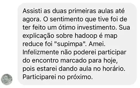 Print de mensagem de aluno para a Dri