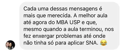 Print de mensagem de aluno para a Dri
