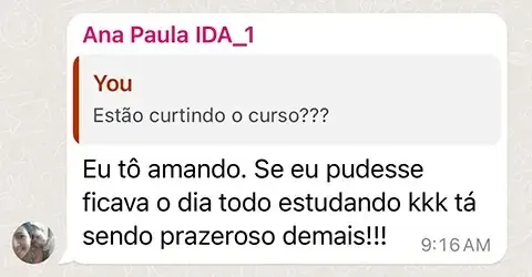 Print de mensagem de aluno para a Dri